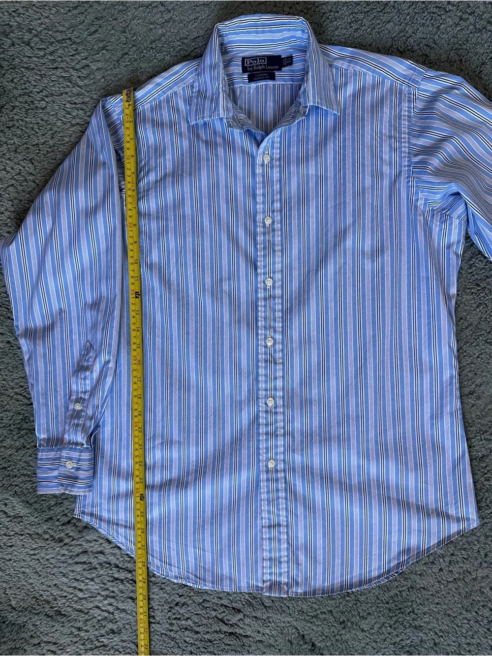 Polo by Ralph Lauren Blue and White Striped Dress Shirt